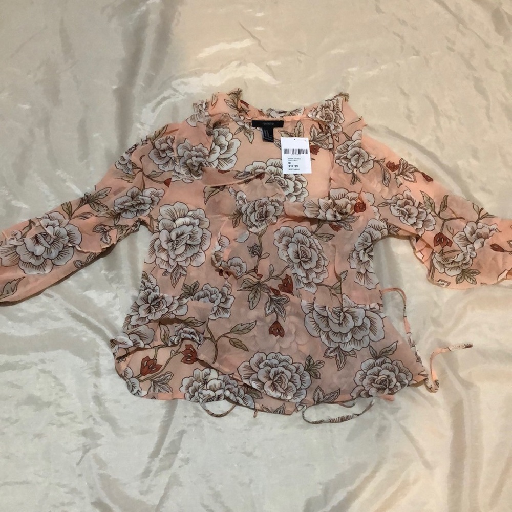 Woven blouse, peach